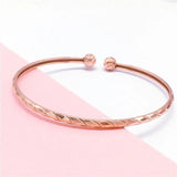 Purple Sparkling Boucle Bangles 14K Rose Bracelet Wedding Jewelry
