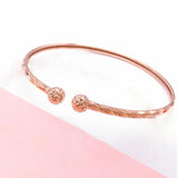 Purple Sparkling Boucle Bangles 14K Rose Bracelet Wedding Jewelry
