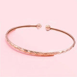 Purple Sparkling Boucle Bangles 14K Rose Bracelet Wedding Jewelry