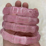 Rose Quartz Stone Beads Bracelet Gemstone Bangle DIY Jewelry for Men Women
