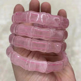 Rose Quartz Stone Beads Bracelet Gemstone Bangle DIY Jewelry for Men Women