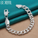 925 Silver 10mm Side Chain Bracelet For Party Wedding