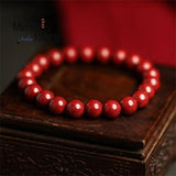 Natural Red Cinnabar Jade Bracelet Jewelry Sets Couple Charms Crystal Bangle