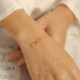 925 Silver Zircon Rectangle Charm Bracelet Classic Fine Jewelry