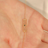 925 Silver Zircon Rectangle Charm Bracelet Classic Fine Jewelry