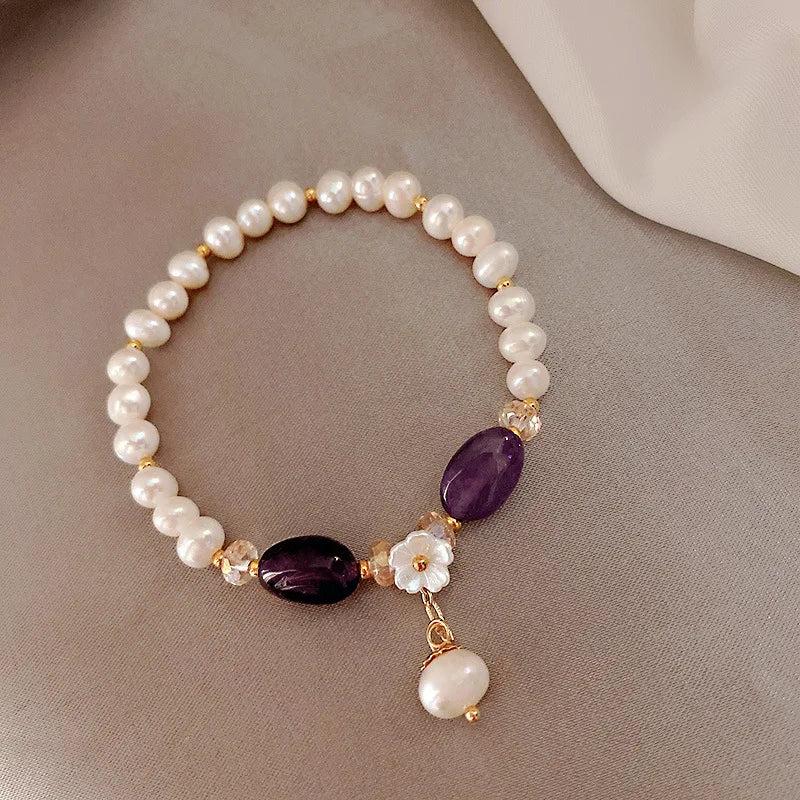 Freshwater Pearl Bracelet Stone Beaded Women Jewelry Baroque Pearl
