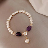 Freshwater Pearl Bracelet Stone Beaded Women Jewelry Baroque Pearl