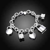 925 Silver Charm Bracelets Bangles For Women Wedding Jewelry