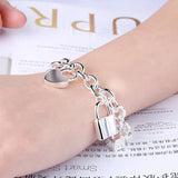 925 Silver Charm Bracelets Bangles For Women Wedding Jewelry