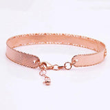 Purple Rose Flower Charm Bracelet 14K Rose Plated Women's Jewelry