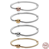 925 Sterling Silver Bucket Clasp Bracelet for Charm Pendant DIY Jewelry