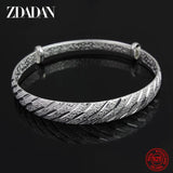925 Sterling Silver Adjustable Bracelet&Bangle For Women Wedding Charm Jewelry