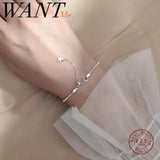 925 Silver Gypsophila Charm Bracelet Women Wedding Jewelry
