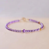 Natural Amethyst Red Agate Beaded Bracelets Women Fine Jewelry
