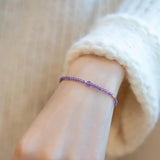 Natural Amethyst Red Agate Beaded Bracelets Women Fine Jewelry