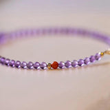 Natural Amethyst Red Agate Beaded Bracelets Women Fine Jewelry