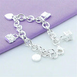 925 Silver Bracelet Five Lock Bangles Wedding Jewelry