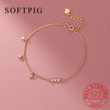 925 Silver 14K Plated Zircon Hearts Bracelet Women Wedding Jewelry