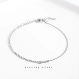 925 Silver Round Beads Bracelet Snake Bone Chain Party Jewelry