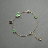 Hetian Ice Seed Chalcedony Gourd Pendant Charm Bracelet