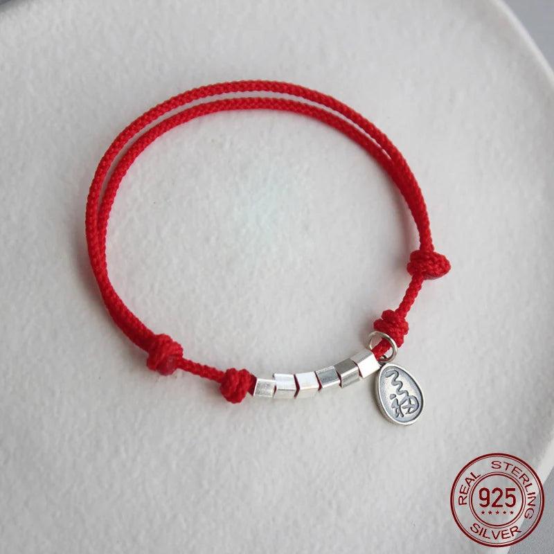 Red Thread Hand Bracelet 925 Sterling Silver Women Rope Bracelets
