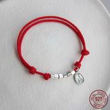 Red Thread Hand Bracelet 925 Sterling Silver Women Rope Bracelets