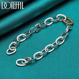 925 Silver Chain Ring Circle Bracelet Engagement Party Jewelry
