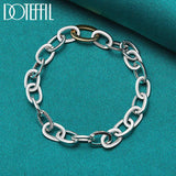 925 Silver Chain Ring Circle Bracelet Engagement Party Jewelry