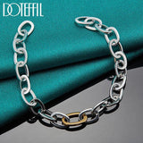 925 Silver Chain Ring Circle Bracelet Engagement Party Jewelry