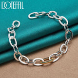 925 Silver Chain Ring Circle Bracelet Engagement Party Jewelry