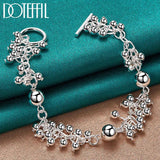 925 Silver Grapes Beads Chain Charm Bracelets For Women