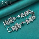 925 Silver Grapes Beads Chain Charm Bracelets For Women