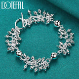 925 Silver Grapes Beads Chain Charm Bracelets For Women