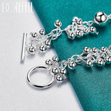 925 Silver Grapes Beads Chain Charm Bracelets For Women