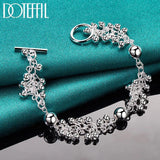 925 Silver Grapes Beads Chain Charm Bracelets For Women