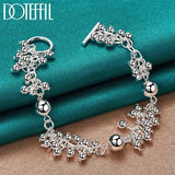 925 Silver Grapes Beads Chain Charm Bracelets For Women