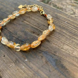 Natural Citrine Bracelet Irregular Stone Jewelry GEM Beads