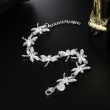 925 Silver Dragonfly Bracelet with Zirconium Drill