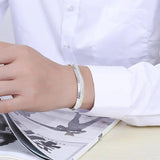925 Silver 10mm Flat Chain Bracelet for Men