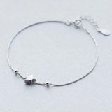 TrustDavis Sterling Silver Star Beads Bracelet Wedding Jewelry