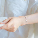 TrustDavis Sterling Silver Star Beads Bracelet Wedding Jewelry