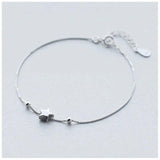 TrustDavis Sterling Silver Star Beads Bracelet Wedding Jewelry
