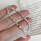 925 Sterling Silver Hiphop Square Bracelet Vintage Hasp