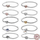 925 Sterling Silver Round Buckle Bracelet for DIY Jewelry