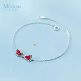 925 Silver Enamel Watermelon Bracelet for Women