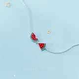 925 Silver Enamel Watermelon Bracelet for Women