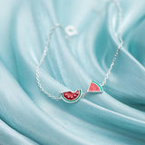 925 Silver Enamel Watermelon Bracelet for Women