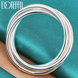 925 Silver 3-Line Smooth Bangle Bracelet Wedding Engagement Party