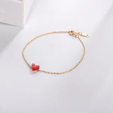 925 Silver Red Heart O Chain Bracelet Bangle Romantic Charm for Women