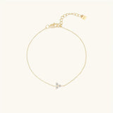 DPLAOPA 925 Silver Zircon CZ 3 Charm Lutos Chain Bracelet Women Jewelry